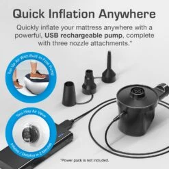 Single Camping Air Bed – Navy/White -Decathlon k0a5c33e6003e398342410552331f9a4f