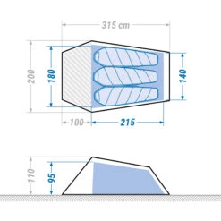 3 Man Tunnel Trekking Tent - MT900 Ultralight -Decathlon k138473b6b47fd7b14871bd52318f63d3