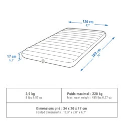Quechua Inflatable Camping Mattress Air Comfort 120 Cm 2 People -Decathlon k2886a2eb5c19c258aa6d1ef123916269