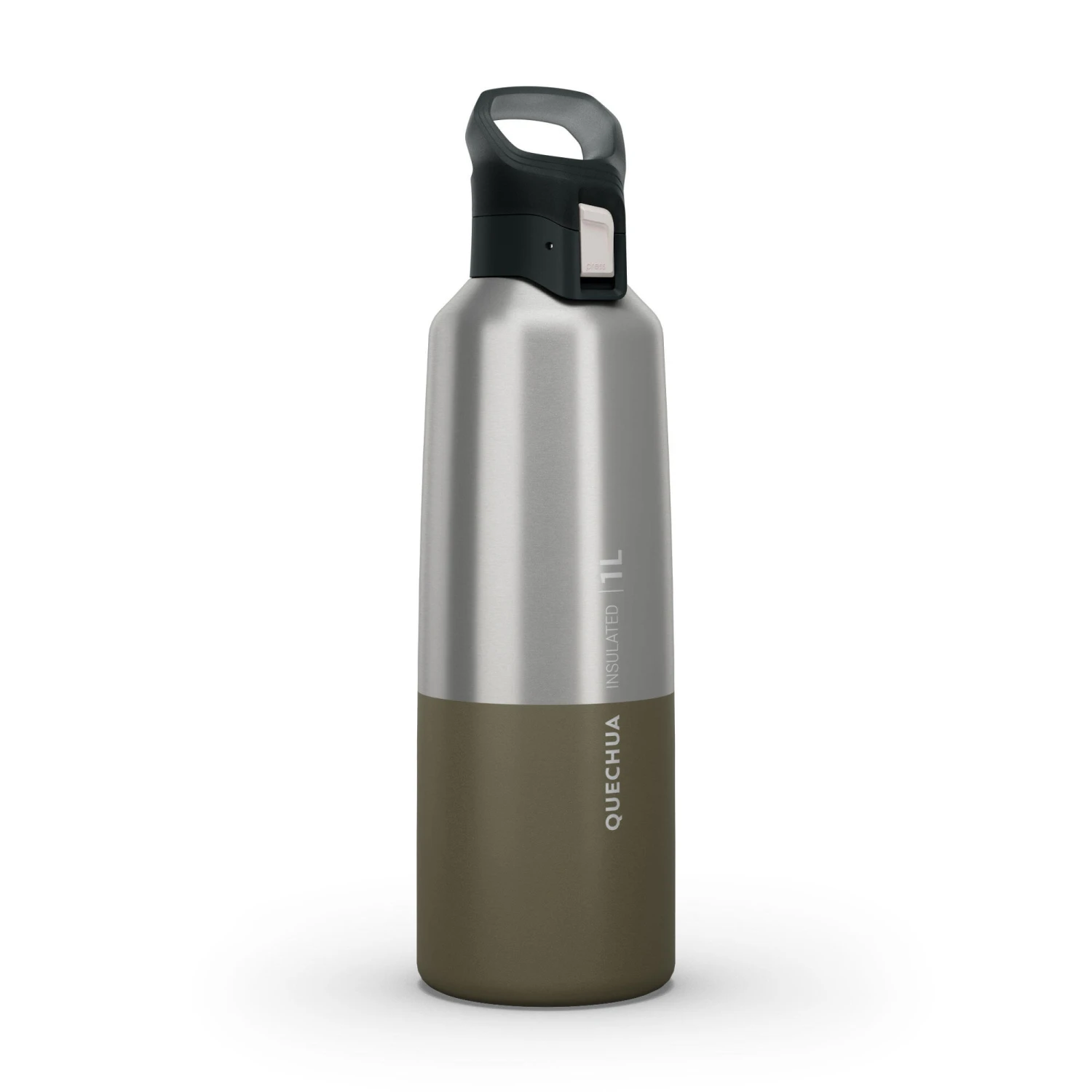 Quechua Isothermal Stainless Steel Hiking Flask MH500 1 L Khaki 3 Quechua Isothermal Stainless Steel Hiking Flask MH500 1 L Khaki