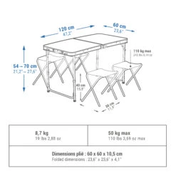 Quechua FOLDING CAMPING TABLE - 4 STOOLS - 4 TO 6 PEOPLE 14 Quechua FOLDING CAMPING TABLE - 4 STOOLS - 4 TO 6 PEOPLE -Decathlon k3ca9e921ec7bafd74f448f3620b33c2f