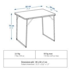Quechua FOLDING CAMPING TABLE – 2 TO 4 PEOPLE -Decathlon k4080b7028c9fd78111c4dd7a6ae13060