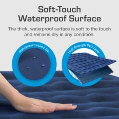 Single Camping Air Bed – Navy/White -Decathlon k769a28be83a2efead55da41c8ba034e9