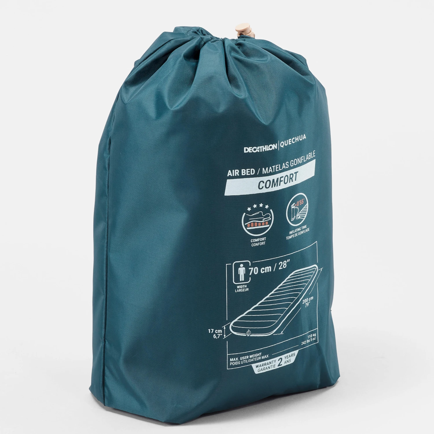 Quechua Inflatable Camping Mattress Air Comfort 70 Cm 1 Person 5 Quechua Inflatable Camping Mattress Air Comfort 70 Cm 1 Person - Image 3