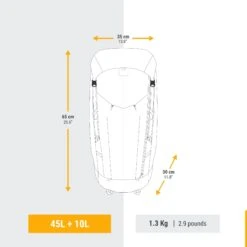 Women’s Ultralight Trekking Backpack 45+10 L -Decathlon k89aa17a85440973a5bdeb2cf73a86143