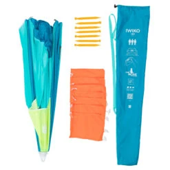 3-person Sun Shelter Beach Parasol UPF50+ Iwiko 180 - Blue Yellow -Decathlon k97575b3ebc6361a5e199673a5d933583