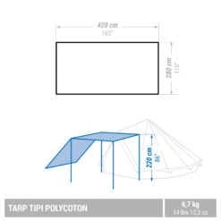 Quechua CAMPING TARP - TEPEE POLYCOTTON - 6 PERSON -Decathlon ke30b7f3a23affb145c4ab3ef67f6c363